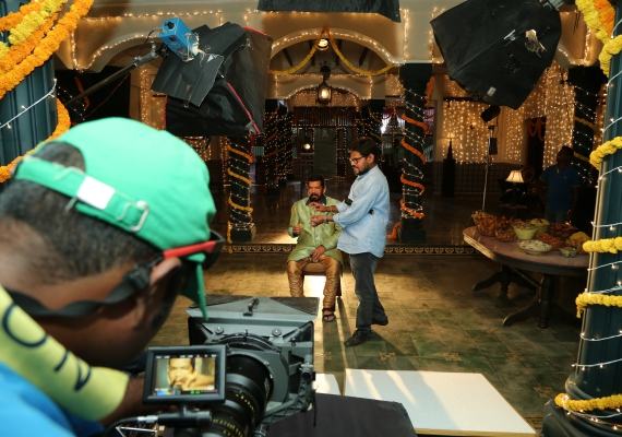 Brand House camera crew on a palace set